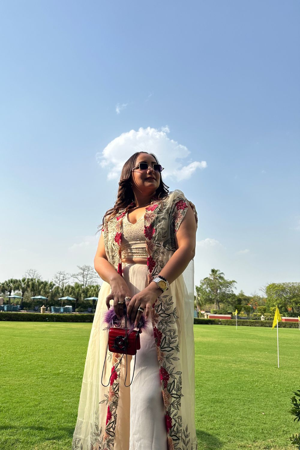 Rubi Bhatia Styled in Ruksana Cape Set