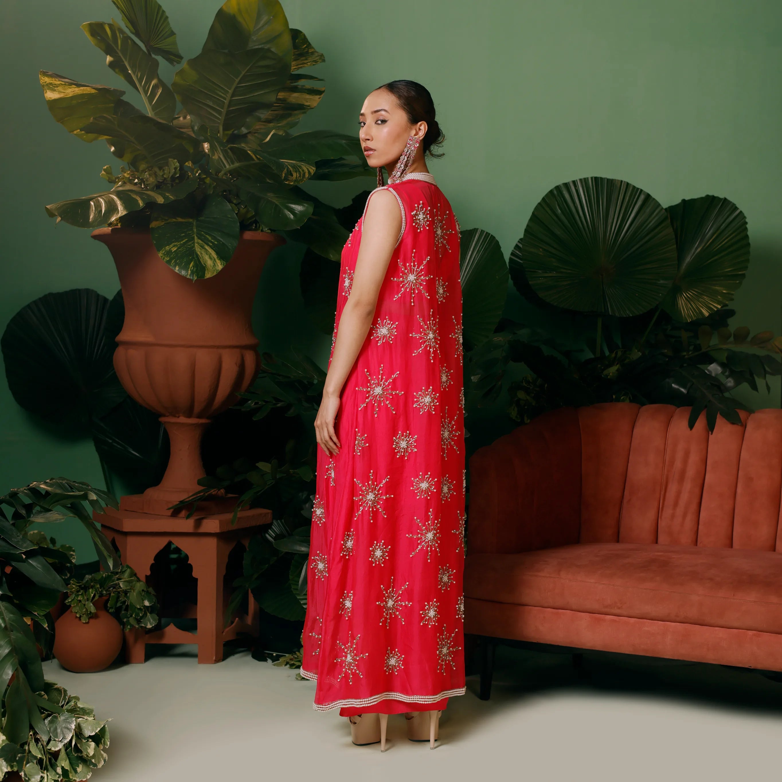 Alisba Jacket with Drape Skirt and Bustier Set