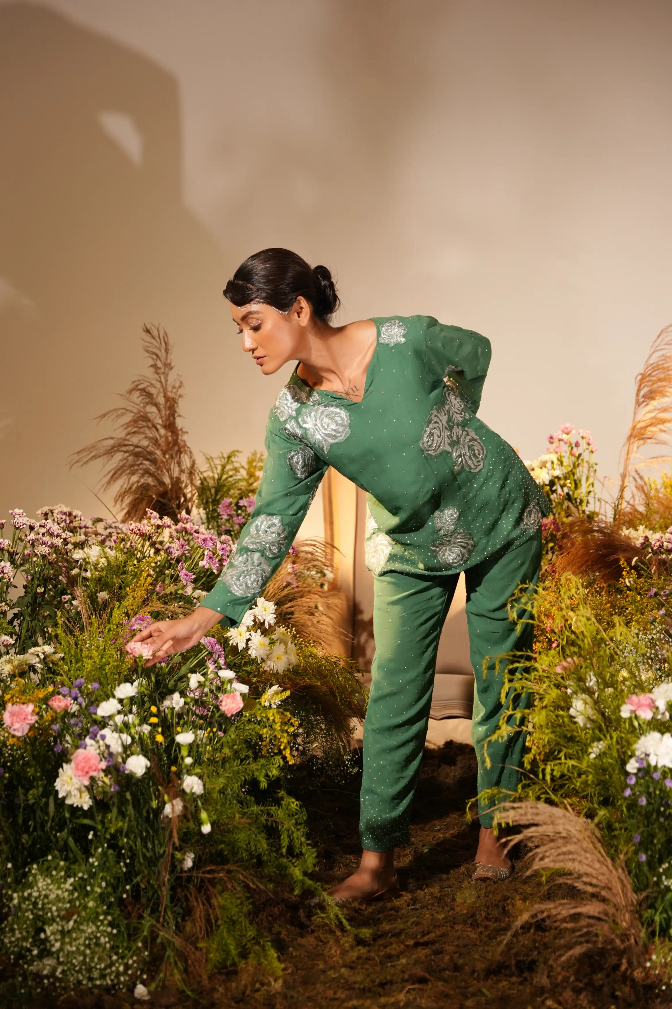 Green Applique Coord Set