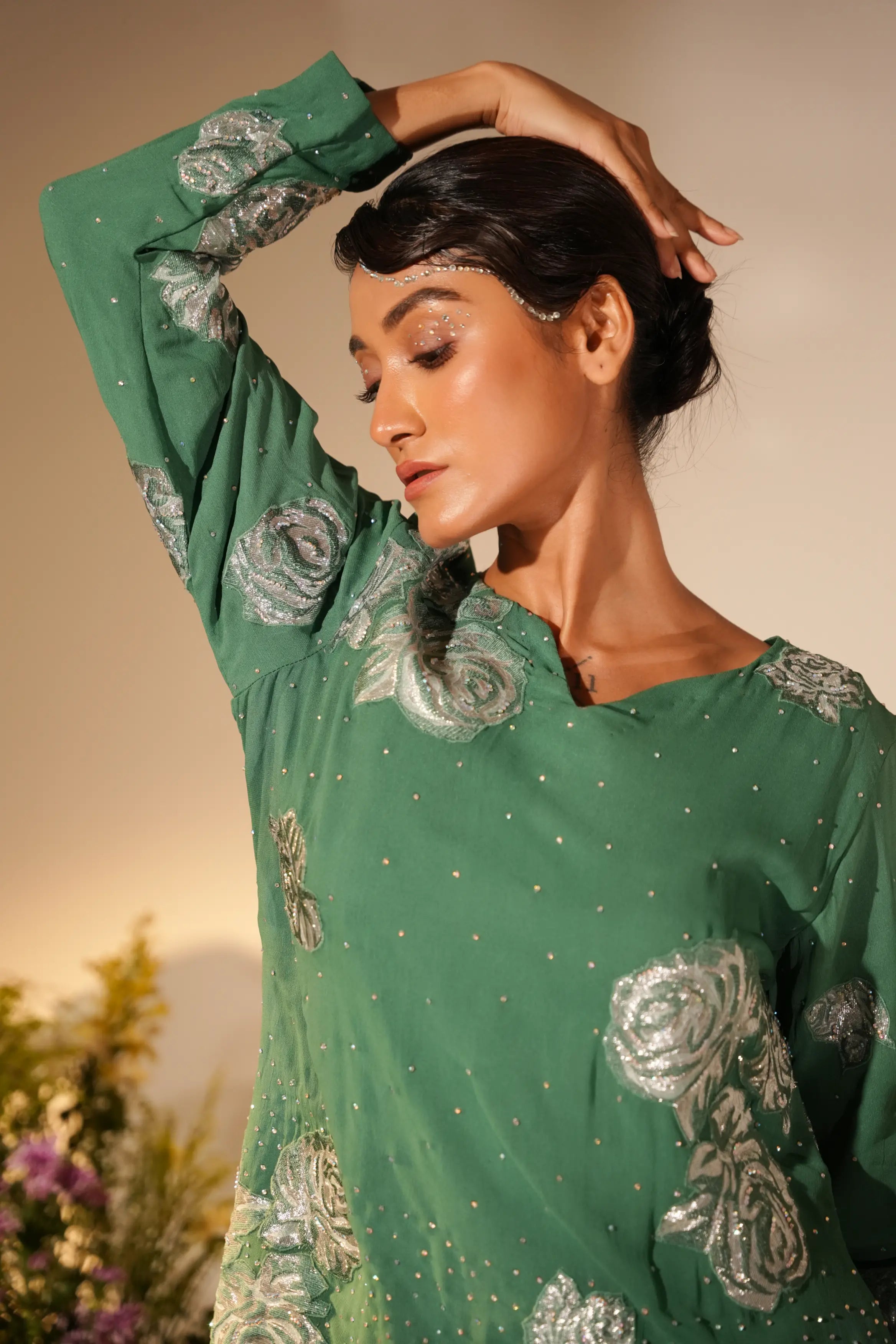 Green Applique Coord Set