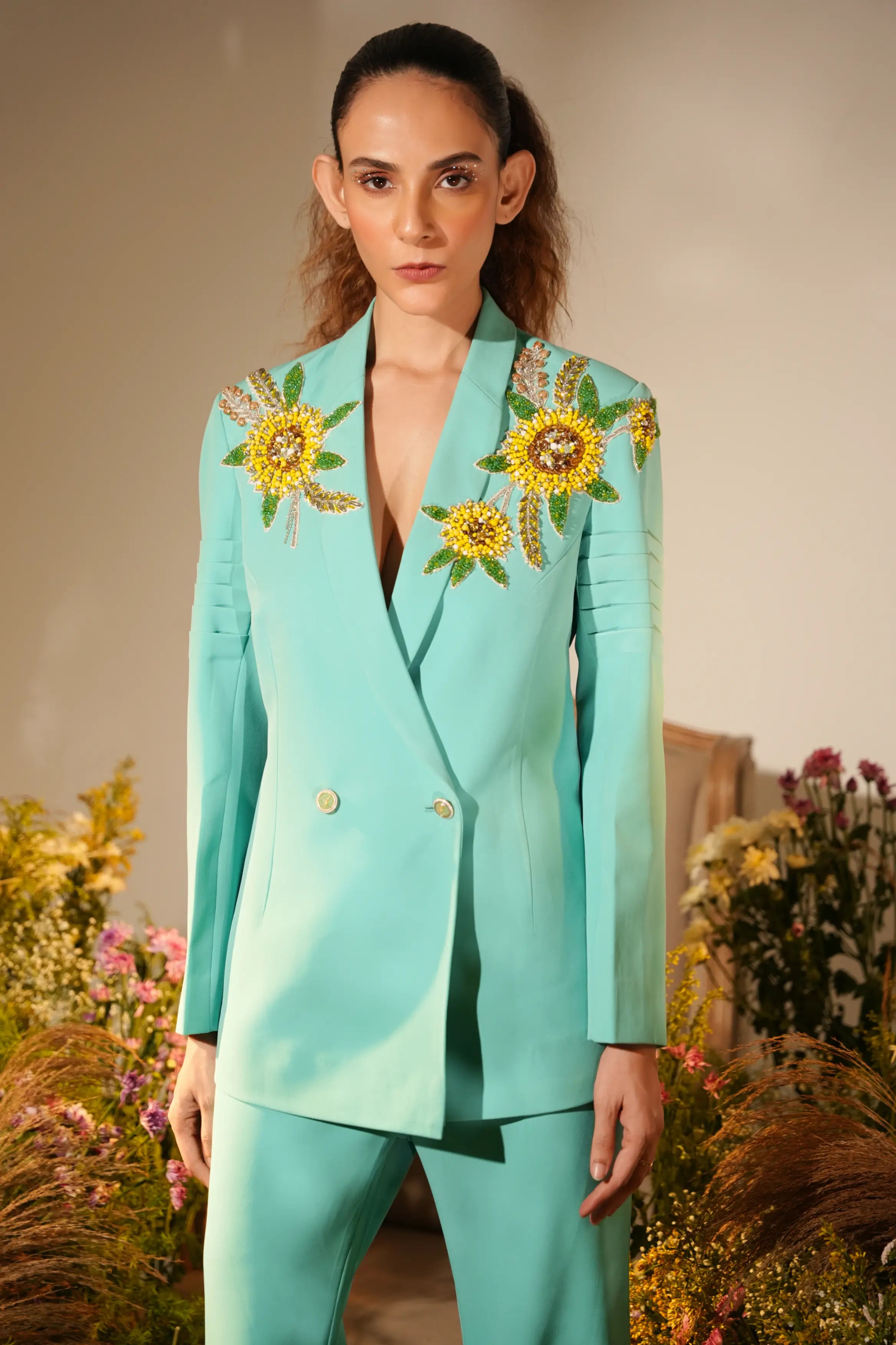 Aqua Blazer Set