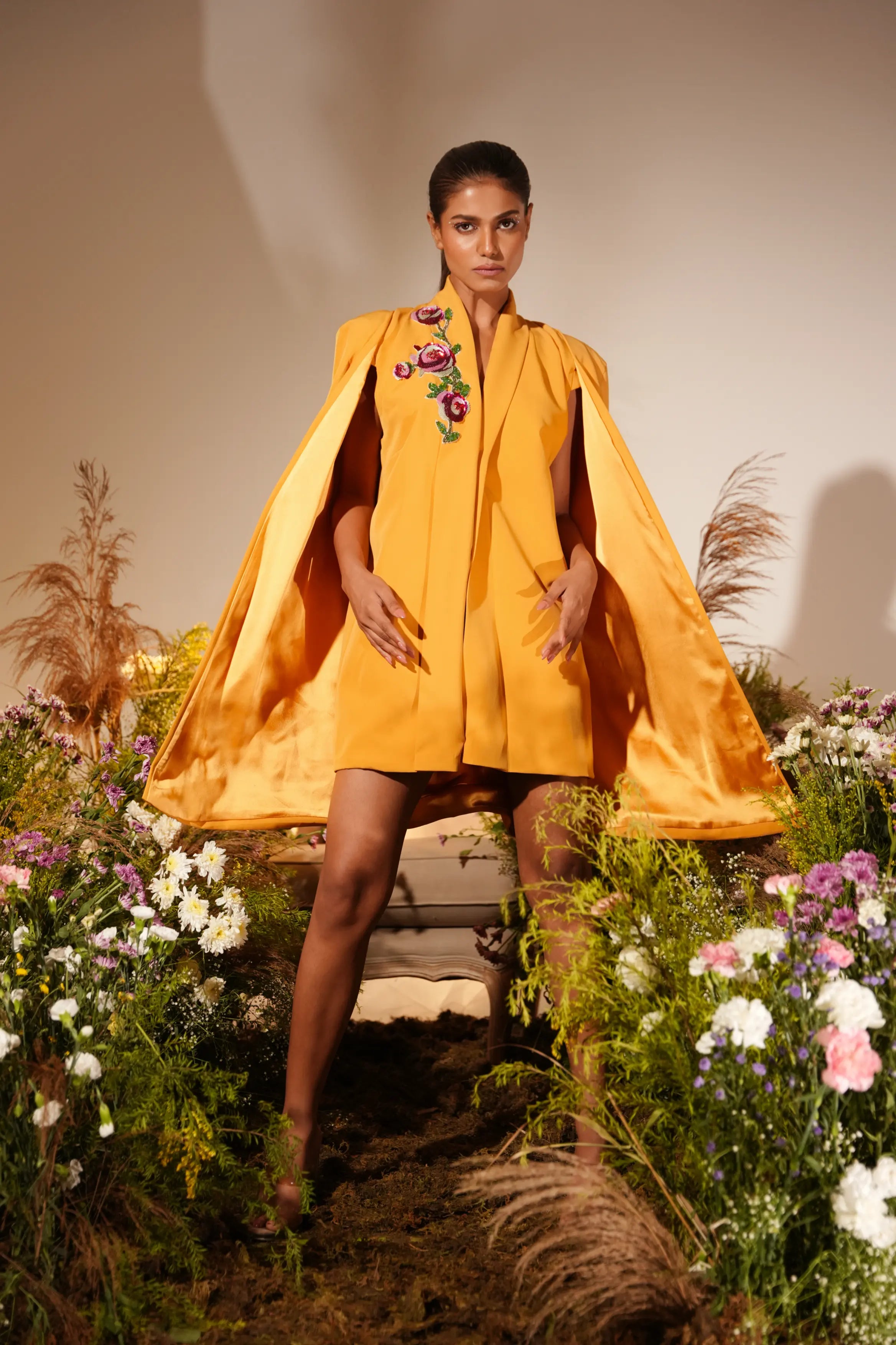 Mustard Cape Blazer