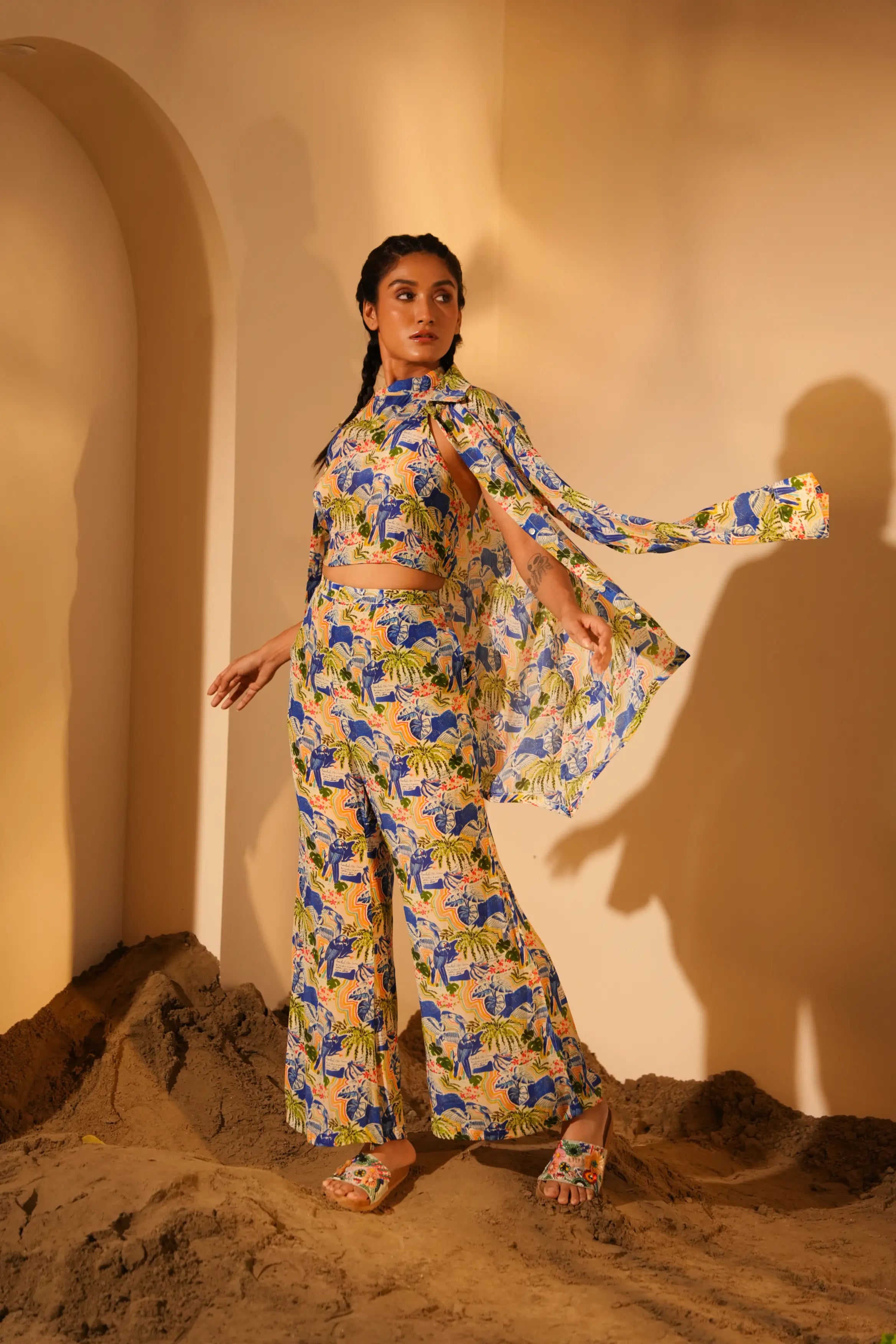 Blue Parrot Halter Top + Pants