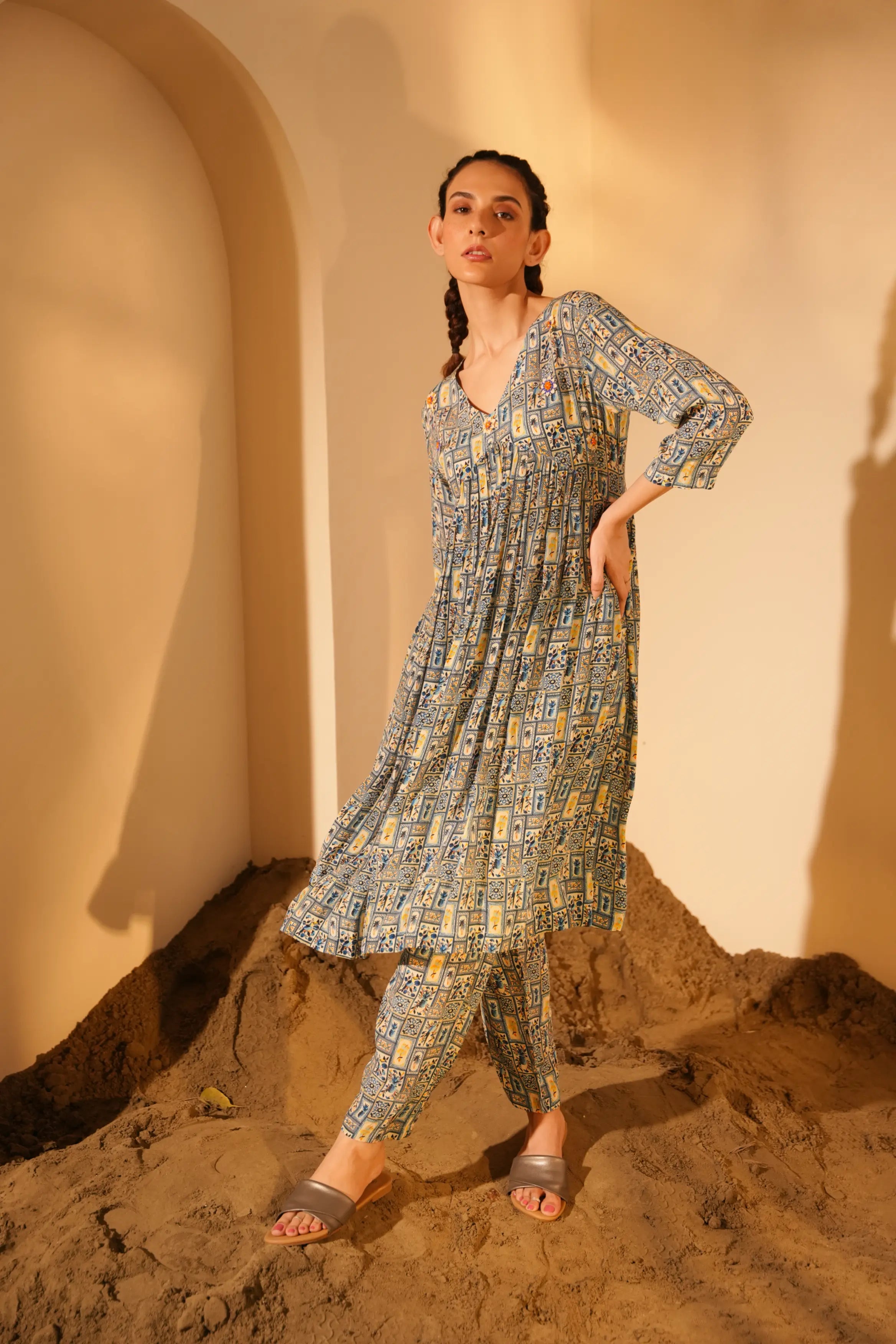 Blue Pineapple Kurta + Pants