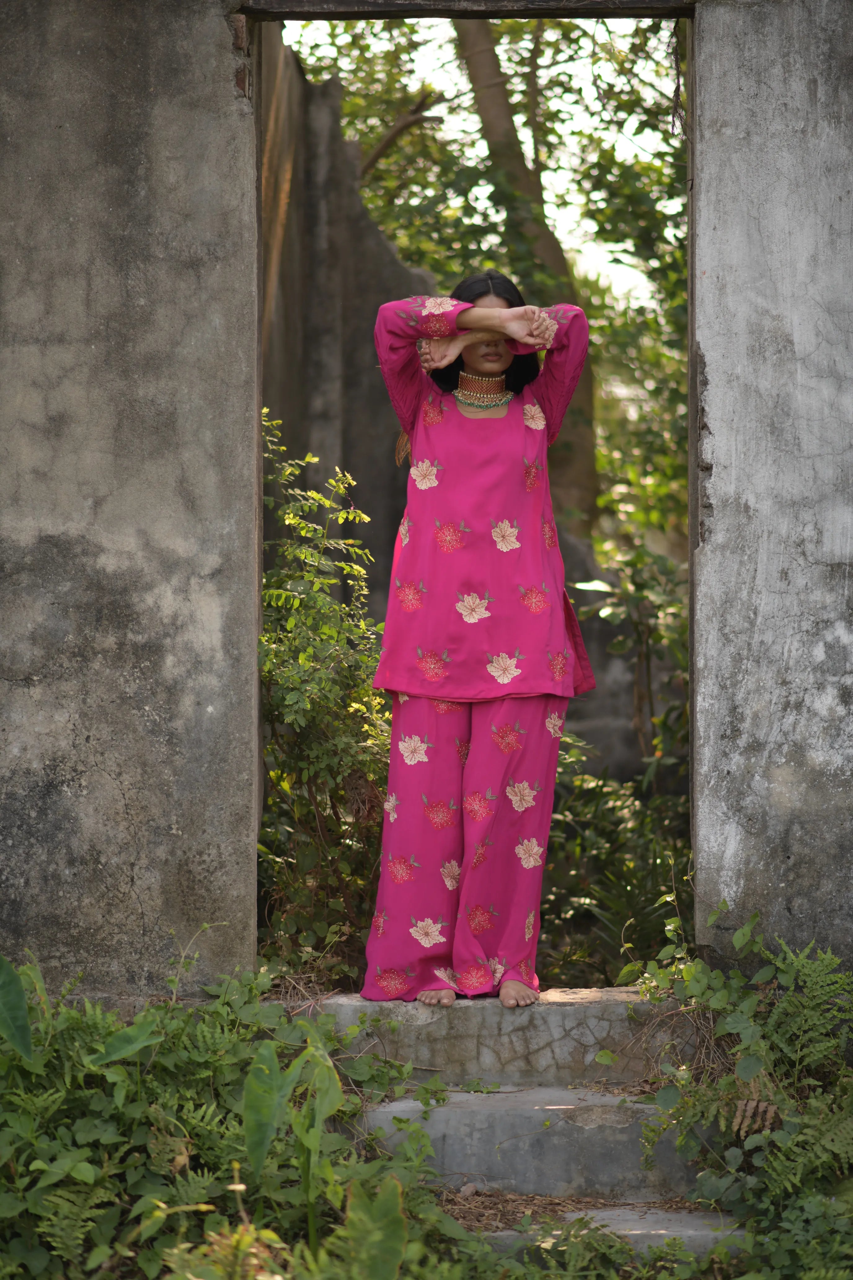 Pink Noori Short Kurta Set