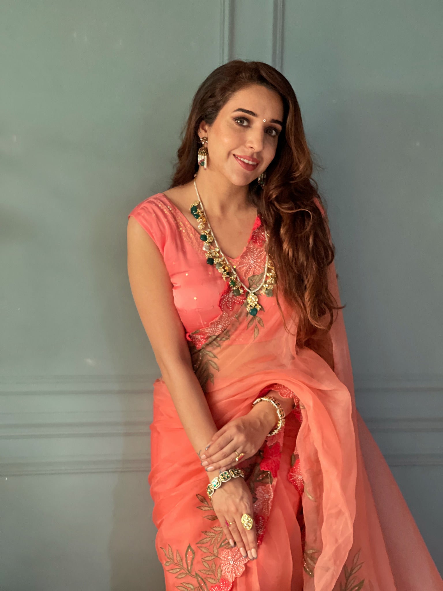 Silk Daries Peach Noori Saree